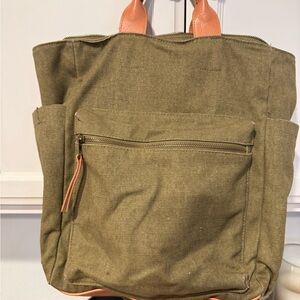 Olive Green Canvas Tote Bag